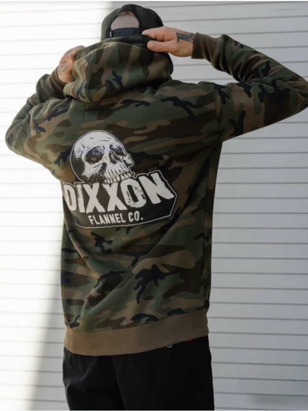 Dixxon Men's Black & White Valhalla Pullover Hoodie - Green Camo